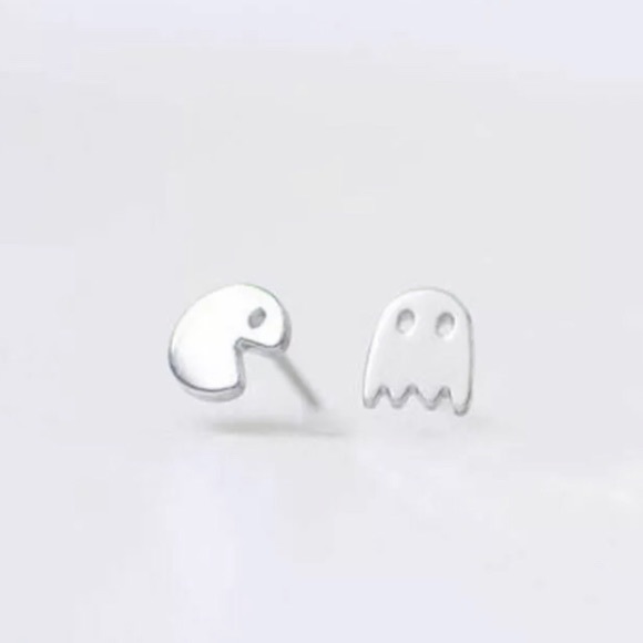 Classic video game Sterling silver stud earrings - Picture 3 of 3